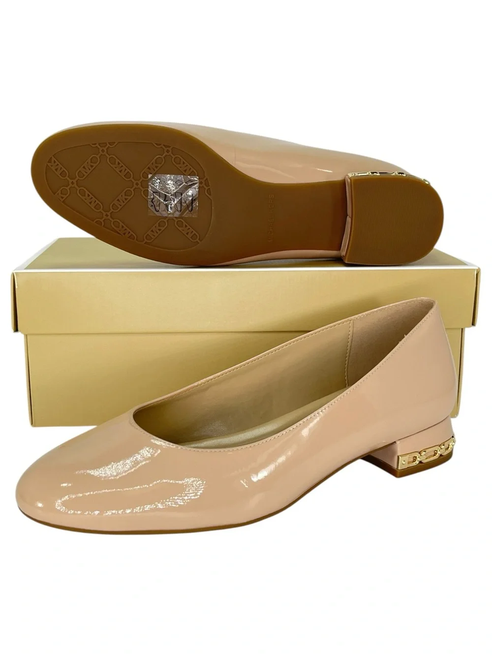 Michael Kors June Flex Cream Leather Womens Flats Size 7.5M